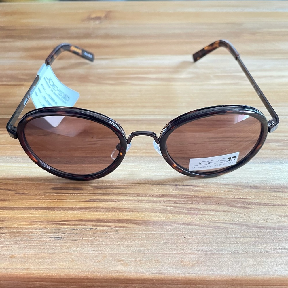 Joe’s Jeans Round Sunglasses Dark Tortoise - Picture 4 of 10